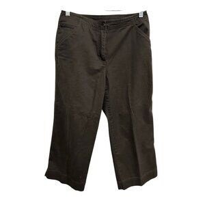 Additions By Chicos Womens Brown Cropped Pants Size Small